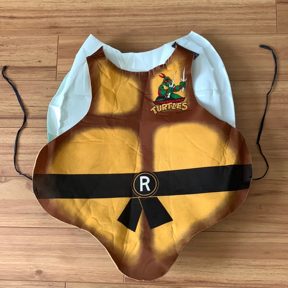 Vintage 1989 Teenage Mutant Ninja Turtles Armor Shell Raphael Child Costume TMNT